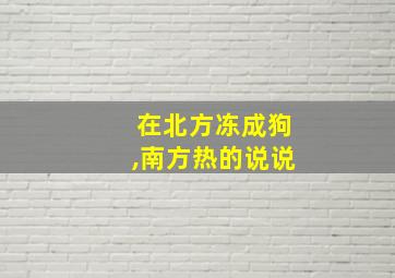 在北方冻成狗,南方热的说说