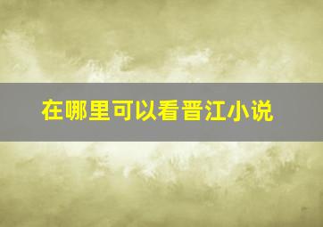 在哪里可以看晋江小说