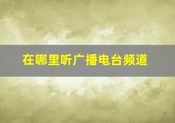 在哪里听广播电台频道