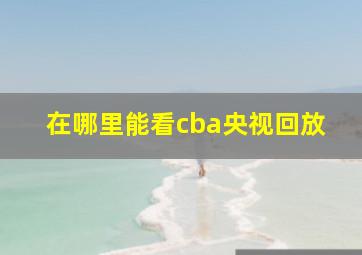 在哪里能看cba央视回放