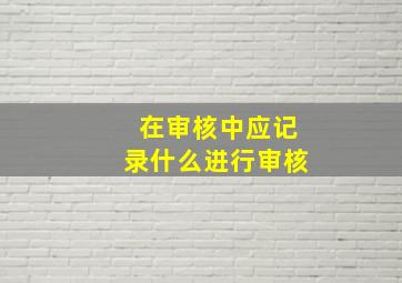 在审核中应记录什么进行审核