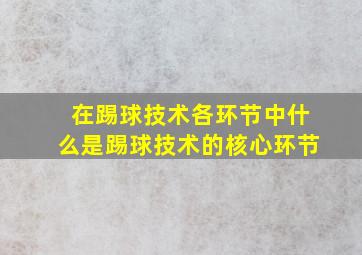 在踢球技术各环节中什么是踢球技术的核心环节