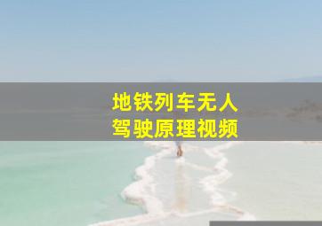 地铁列车无人驾驶原理视频