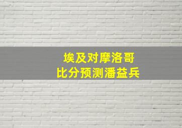 埃及对摩洛哥比分预测潘益兵