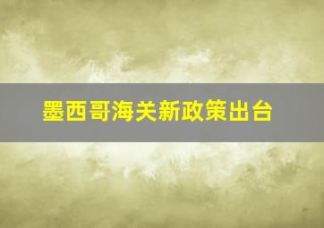 墨西哥海关新政策出台