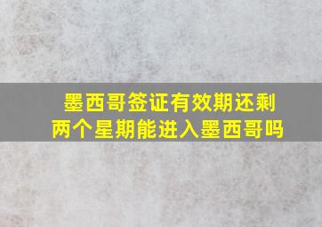 墨西哥签证有效期还剩两个星期能进入墨西哥吗