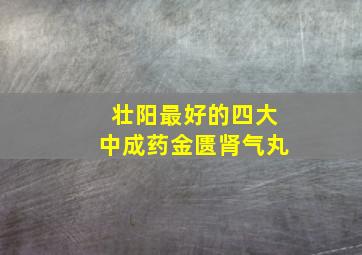 壮阳最好的四大中成药金匮肾气丸