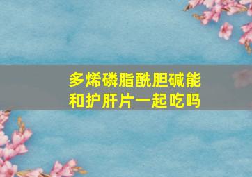 多烯磷脂酰胆碱能和护肝片一起吃吗