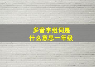 多音字组词是什么意思一年级