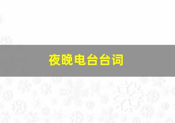 夜晚电台台词