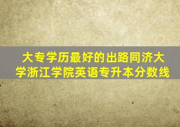 大专学历最好的出路同济大学浙江学院英语专升本分数线