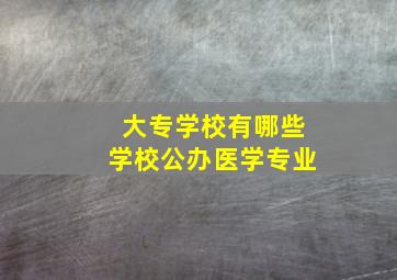 大专学校有哪些学校公办医学专业