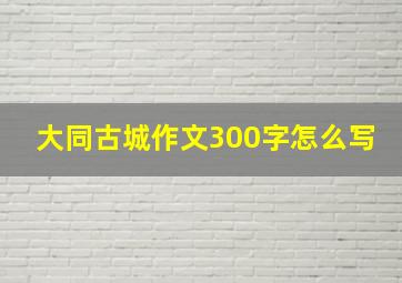 大同古城作文300字怎么写