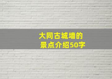 大同古城墙的景点介绍50字