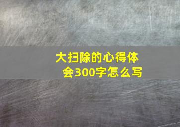 大扫除的心得体会300字怎么写