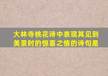 大林寺桃花诗中表现其见到美景时的惊喜之情的诗句是