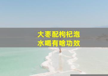 大枣配枸杞泡水喝有啥功效