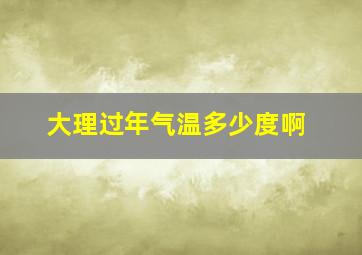 大理过年气温多少度啊