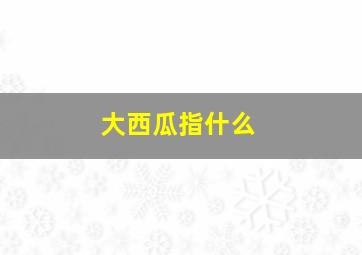 大西瓜指什么