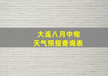 大连八月中旬天气预报查询表