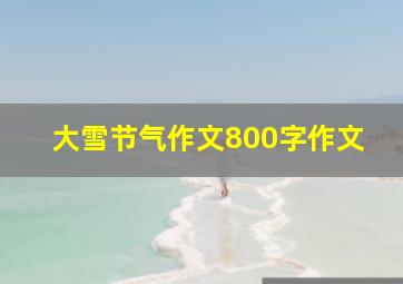 大雪节气作文800字作文