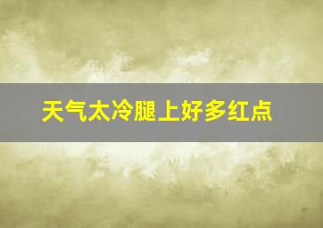 天气太冷腿上好多红点