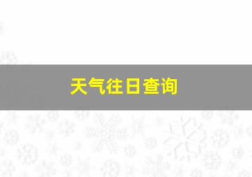 天气往日查询