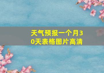 天气预报一个月30天表格图片高清