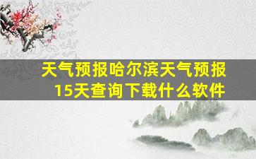 天气预报哈尔滨天气预报15天查询下载什么软件