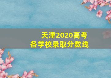 天津2020高考各学校录取分数线