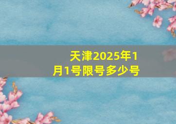 天津2025年1月1号限号多少号