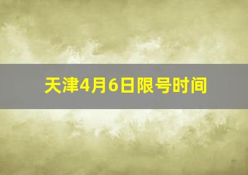 天津4月6日限号时间