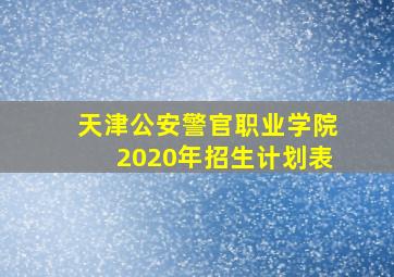 天津公安警官职业学院2020年招生计划表