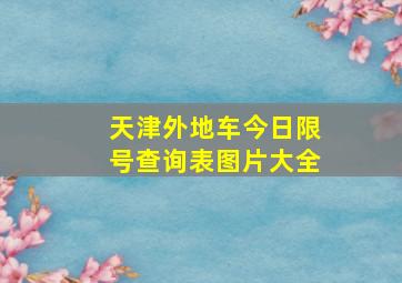 天津外地车今日限号查询表图片大全