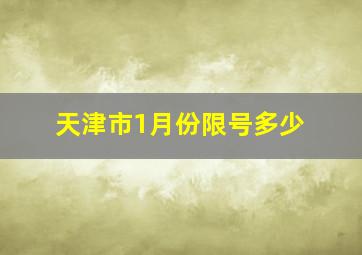 天津市1月份限号多少