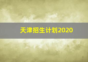 天津招生计划2020