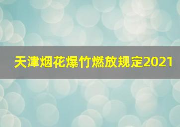 天津烟花爆竹燃放规定2021