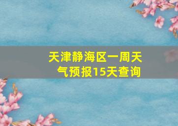 天津静海区一周天气预报15天查询