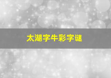 太湖字牛彩字谜