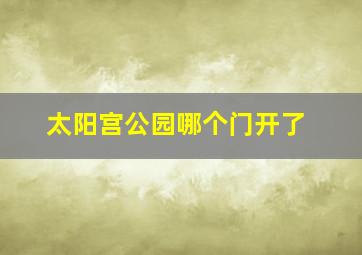 太阳宫公园哪个门开了