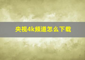 央视4k频道怎么下载