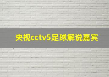 央视cctv5足球解说嘉宾