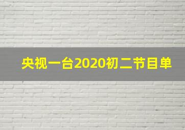 央视一台2020初二节目单