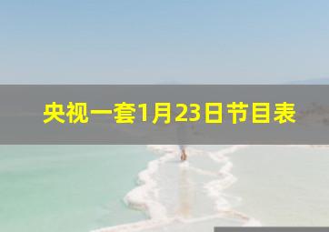 央视一套1月23日节目表