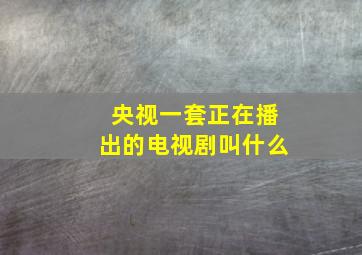 央视一套正在播出的电视剧叫什么