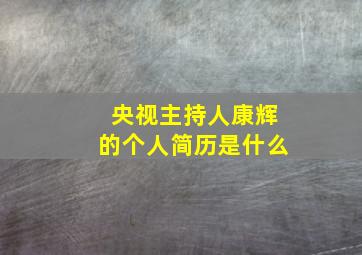 央视主持人康辉的个人简历是什么