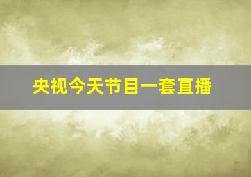 央视今天节目一套直播