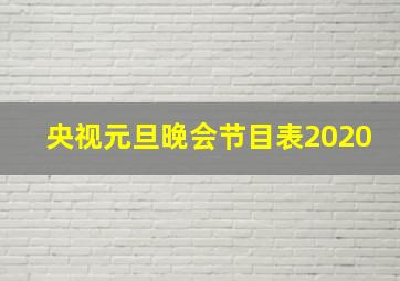 央视元旦晚会节目表2020