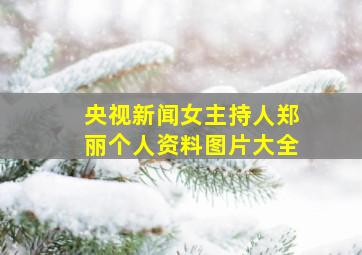 央视新闻女主持人郑丽个人资料图片大全