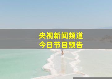 央视新闻频道今日节目预告